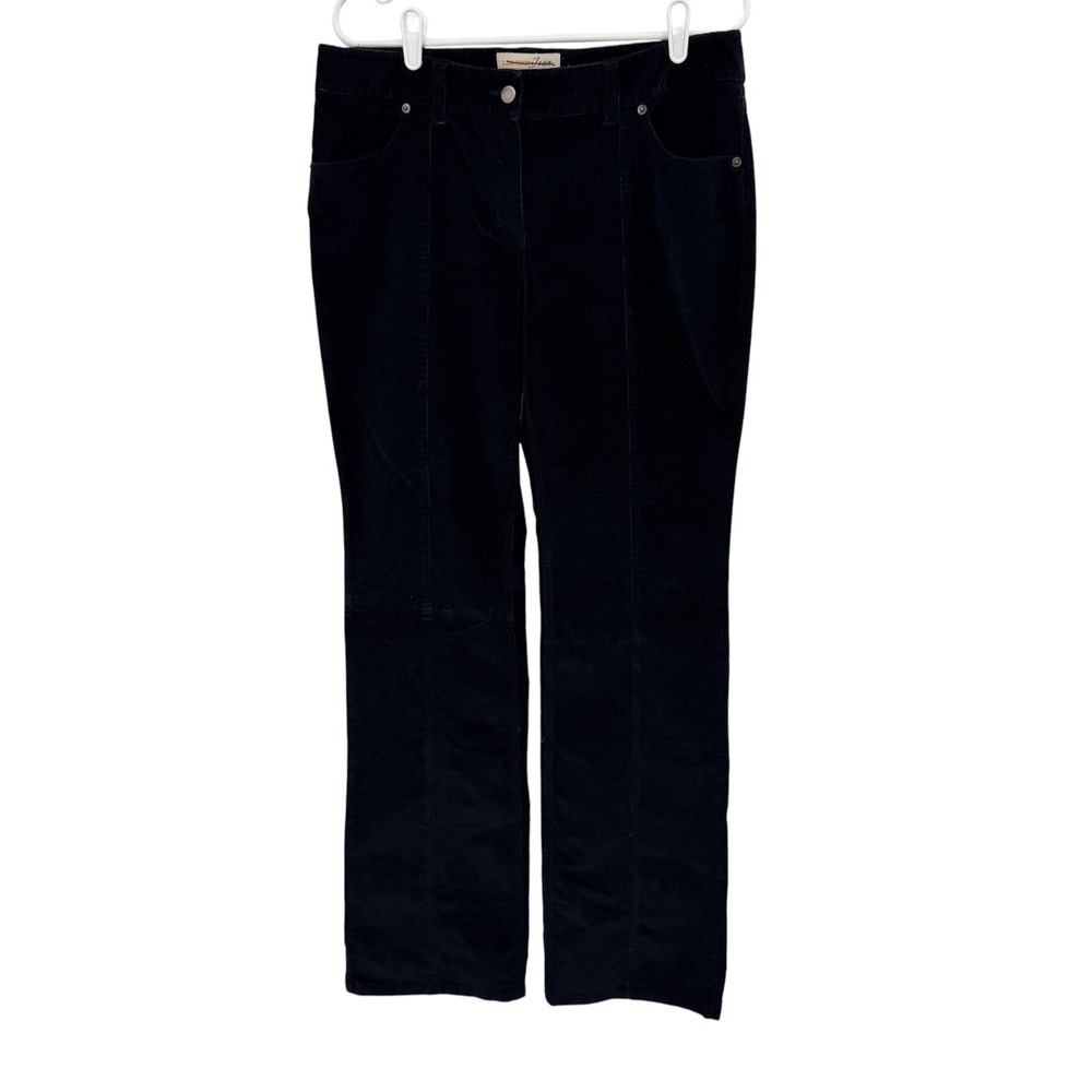 London Jean Corduroy Pants Women 12 Extra Long Navy Stretch Christie Fit Preppy